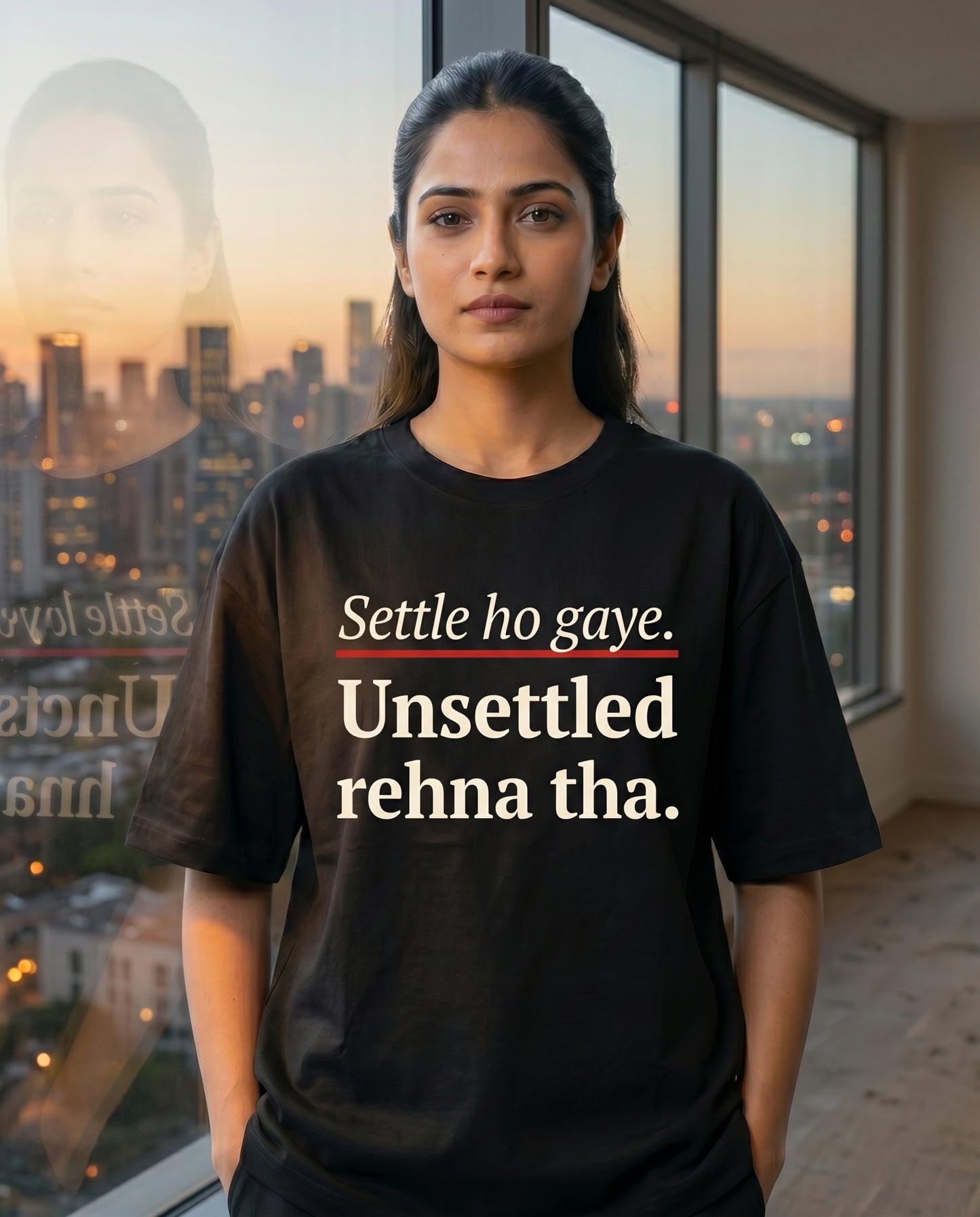 Settle Ho Gaye. Unsettled Rehna Tha. — Unisex Oversized Tee