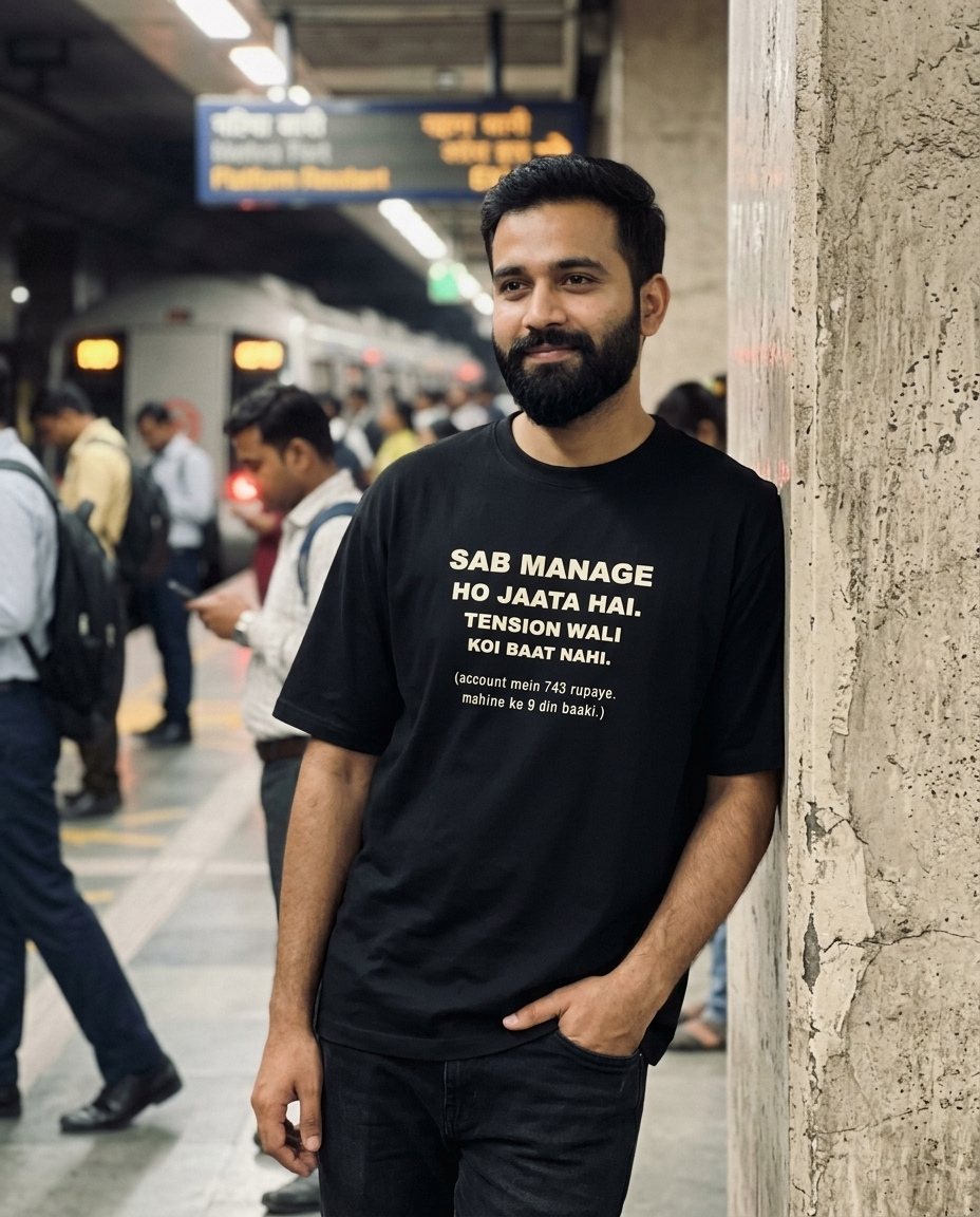Sab Manage Ho Jaata Hai.Tension Wali Koi Baat Nahi. | Regular T-shirt