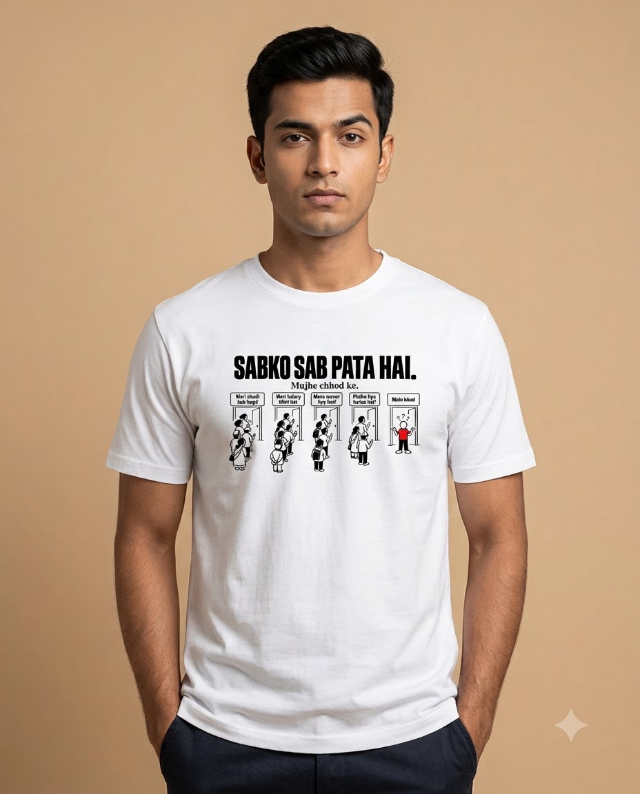 Sabko Sab Pata Hai – Mujhe Chhod Ke | Desi Humor T-Shirt