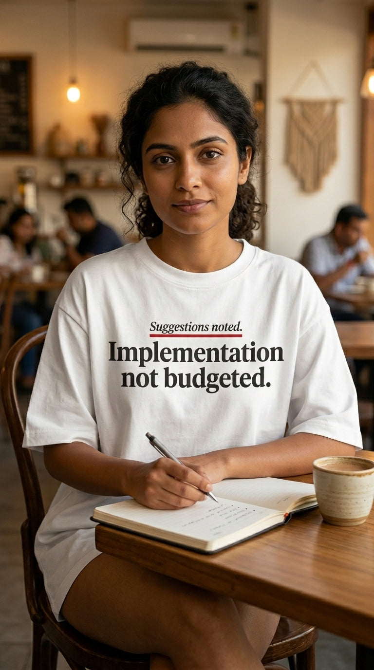 Suggestions Noted. Implementation Not Budgeted. — Unisex Oversized Tee