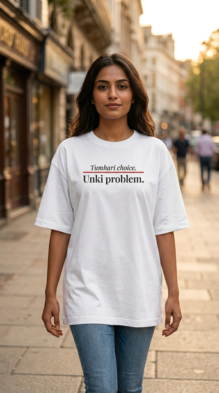 Tumhari Choice. Unki Problem. — Unisex Oversized Tee
