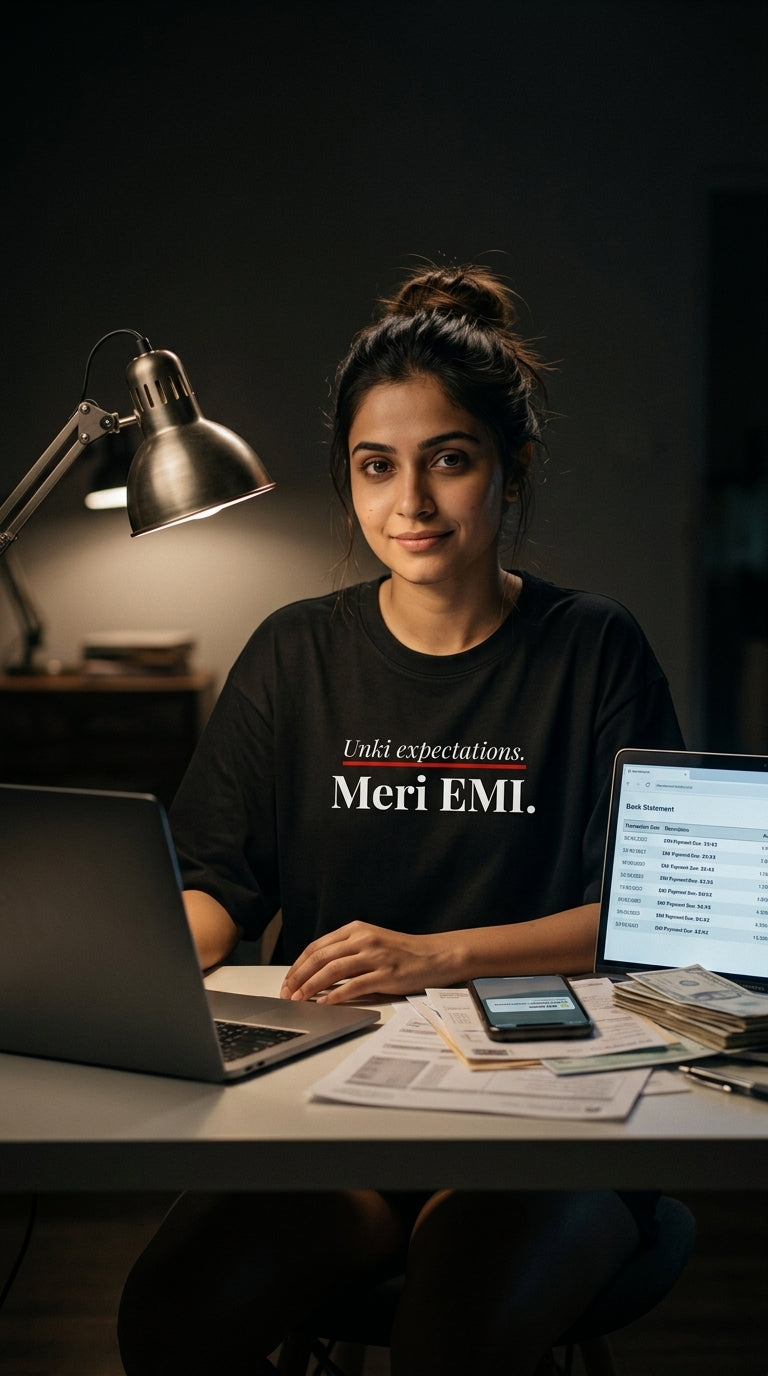 Unki Expectations. Meri EMI. — Unisex Oversized Tee