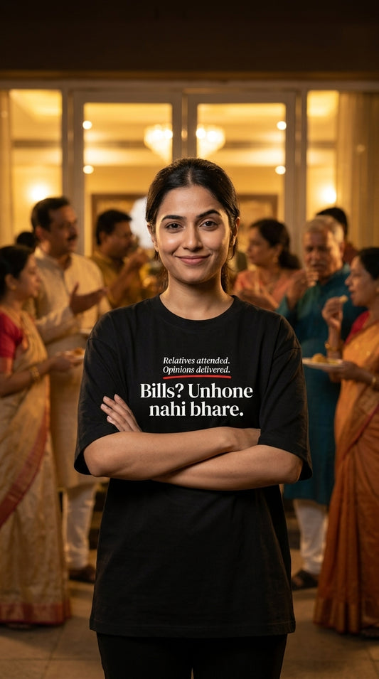 Relatives Attended. Opinions Delivered. Bills? Unhone Nahi Bhare.